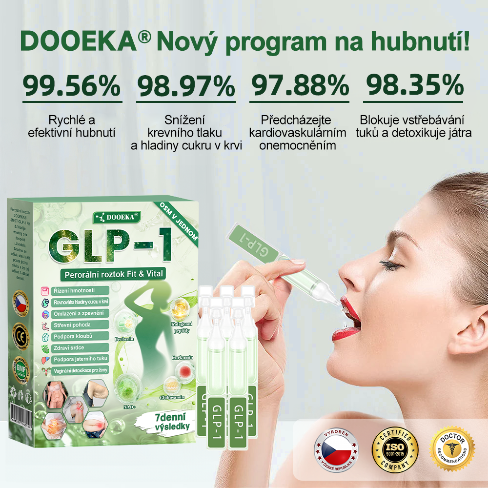 🧑⚕️🧑⚕️DOOEKA® GLP-1 8 v 1 Fit & Vital perorální roztok – jednou denně, viditelné změny za 7 dní / při obezitě, kardiovaskulárním zdraví, cukrovce, spánkové apnoi, zdraví střev, kloubních potížích a mnoha dalších stavech