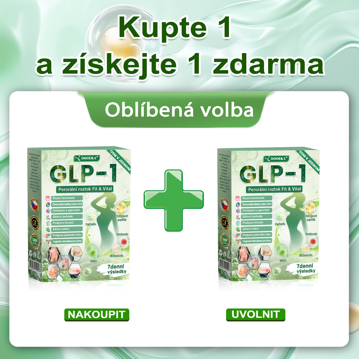 🧑‍⚕️🧑‍⚕️DOOEKA® GLP-1 8 v 1 Fit & Vital perorální roztok – jednou denně, viditelné změny za 7 dní / při obezitě, kardiovaskulárním zdraví, cukrovce, spánkové apnoi, zdraví střev, kloubních potížích a mnoha dalších stavech