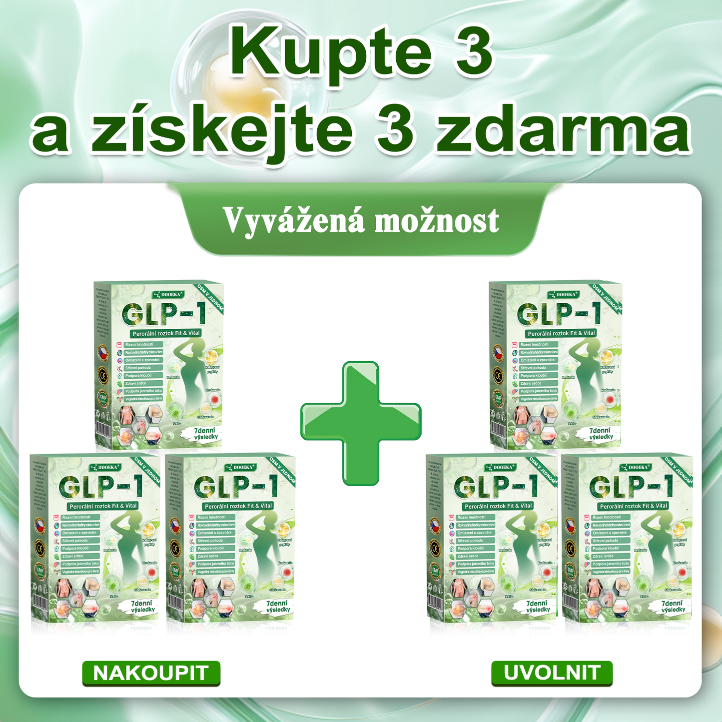 🧑‍⚕️🧑‍⚕️DOOEKA® GLP-1 8 v 1 Fit & Vital perorální roztok – jednou denně, viditelné změny za 7 dní / při obezitě, kardiovaskulárním zdraví, cukrovce, spánkové apnoi, zdraví střev, kloubních potížích a mnoha dalších stavech