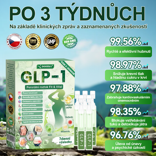 🧑‍⚕️DOOEKA® GLP-1 8 v 1 Fit & Vital perorální roztok – jednou denně, viditelné změny za 7 dní / při obezitě, kardiovaskulárním zdraví, cukrovce, spánkové apnoi, zdraví střev, kloubních potížích a mnoha dalších stavech